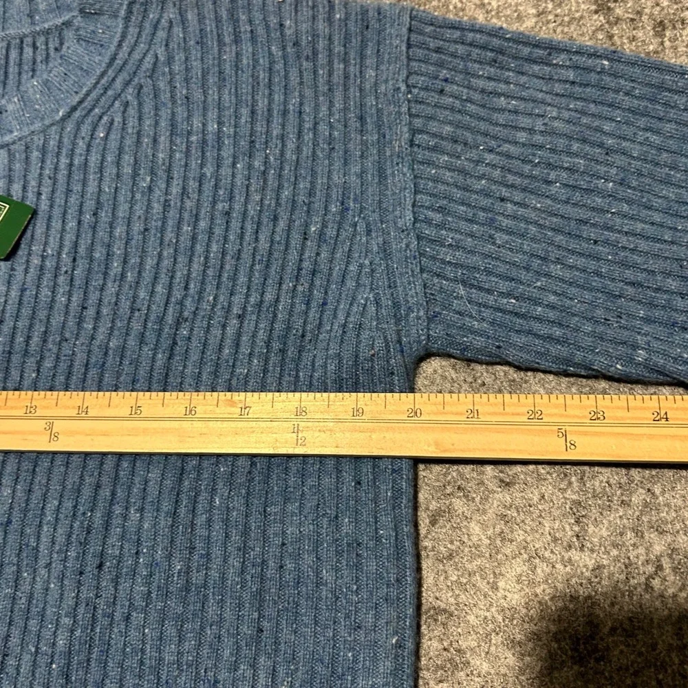 L.L. Bean Blue Donegal Ribbed Crewneck Sweater Vintage‎ Retro Size Small NWT